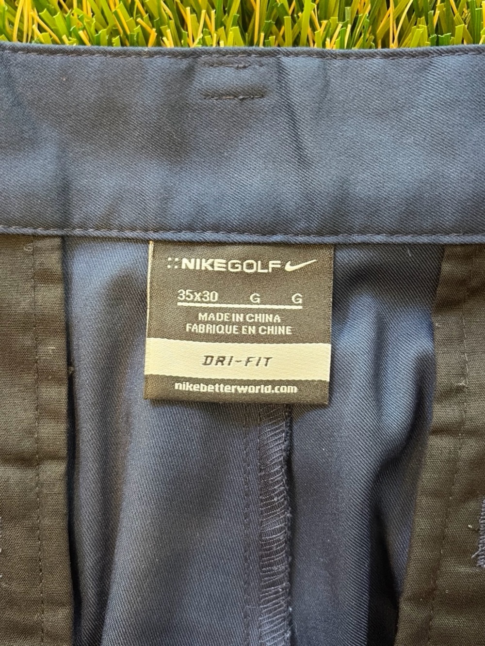 Nike Golf Navy Blue Dri-Fit Straight Leg Trousers Pants Size 35x30